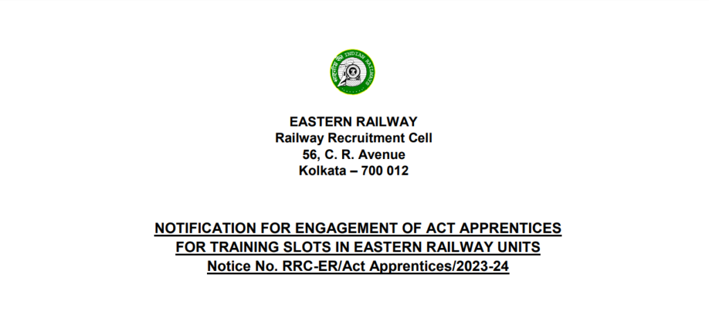 Rrc Er Apprentice Recruitment Post Notification Out And