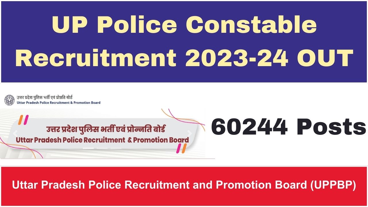 UP Police Constable Recruitment 2023 24 OUT 60244 Posts Notification