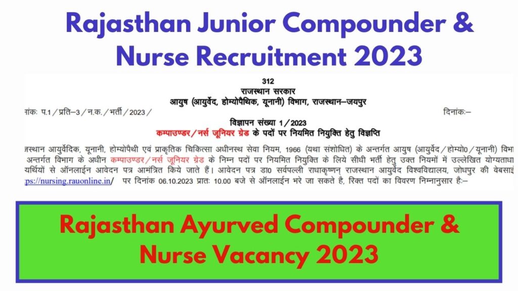 rajasthan compounder nurse recuitment