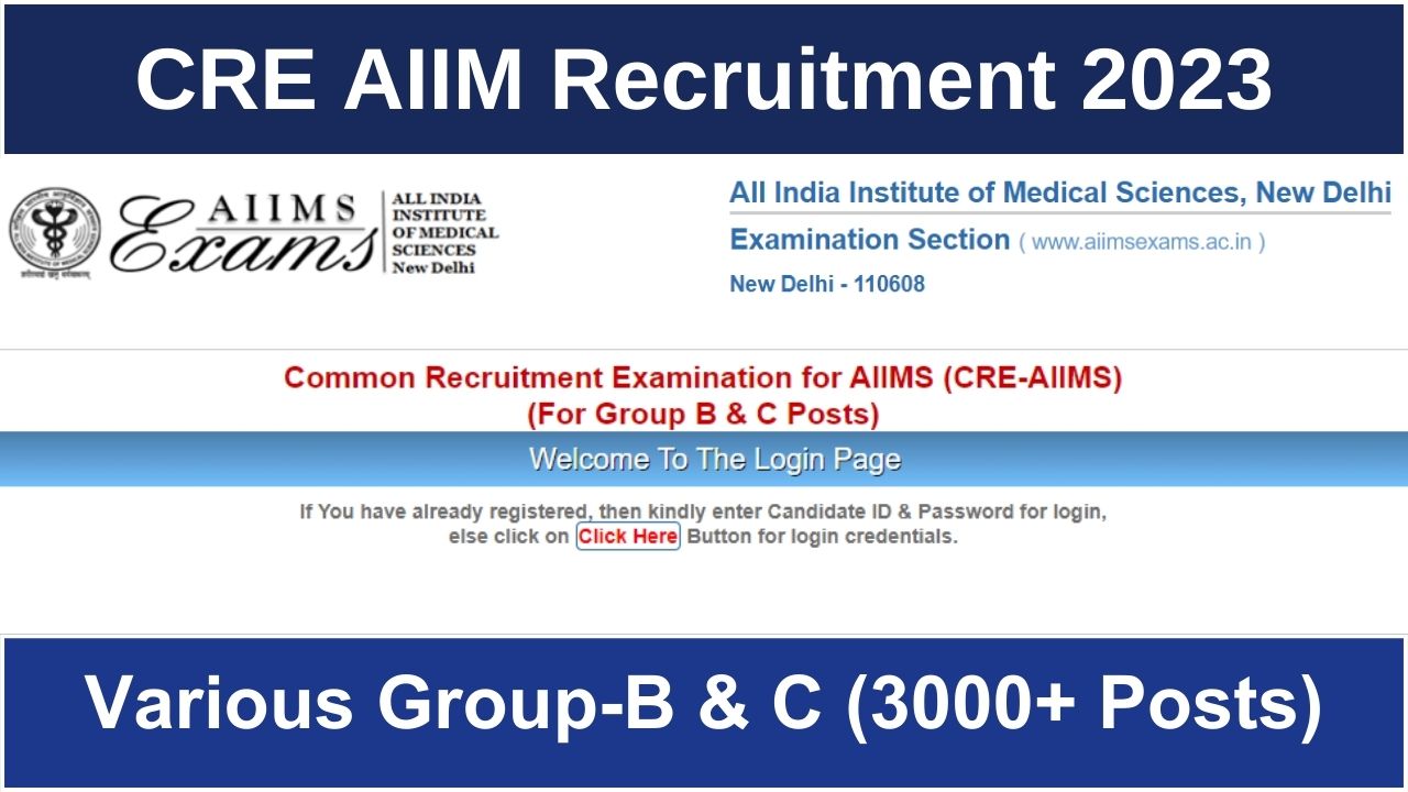 CRE AIIMS Recruitment 2023 [3036 Post] Group B, C All India Common ...