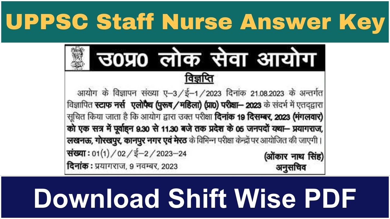 uppsc staff nurse answer key 2023