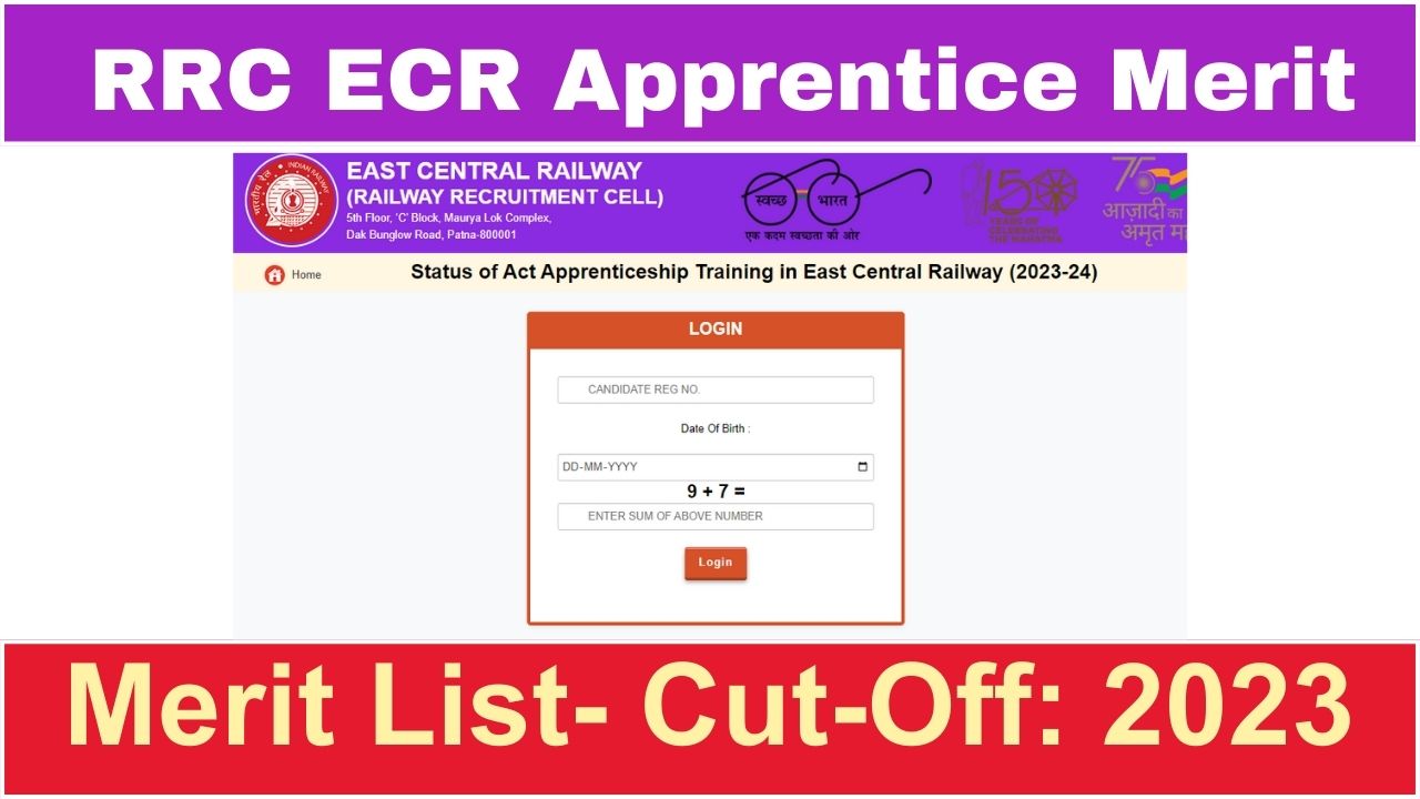 RRC ECR Apprentice Merit List 2023 [1832 Post] OUT Check Document