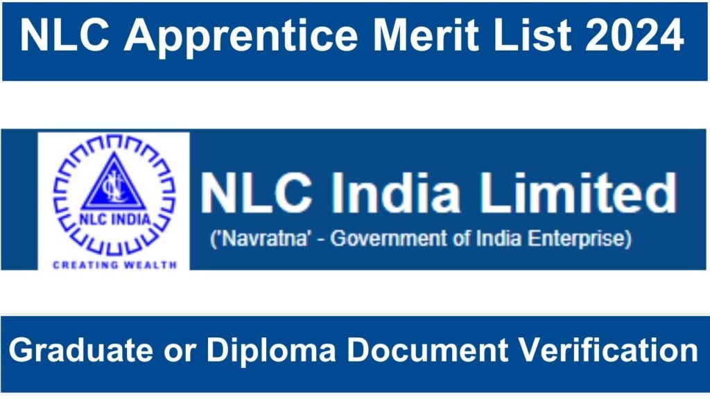 nlc india ltd apprentice merit list 2024