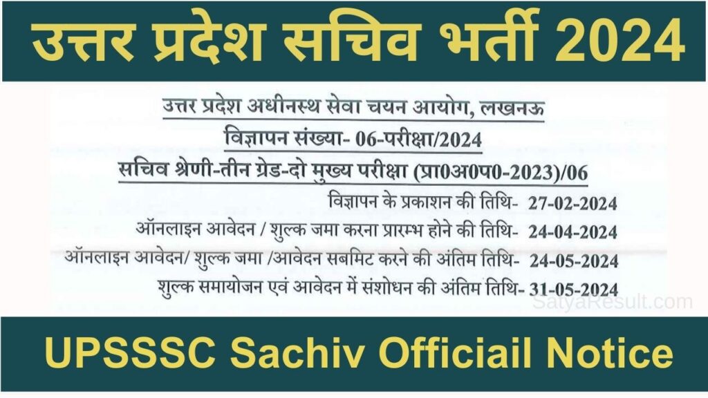 upsssc sachiv recruitment 2024