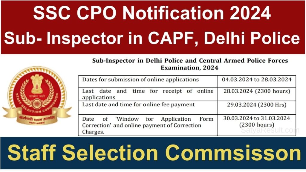 ssc cpo notification 2024