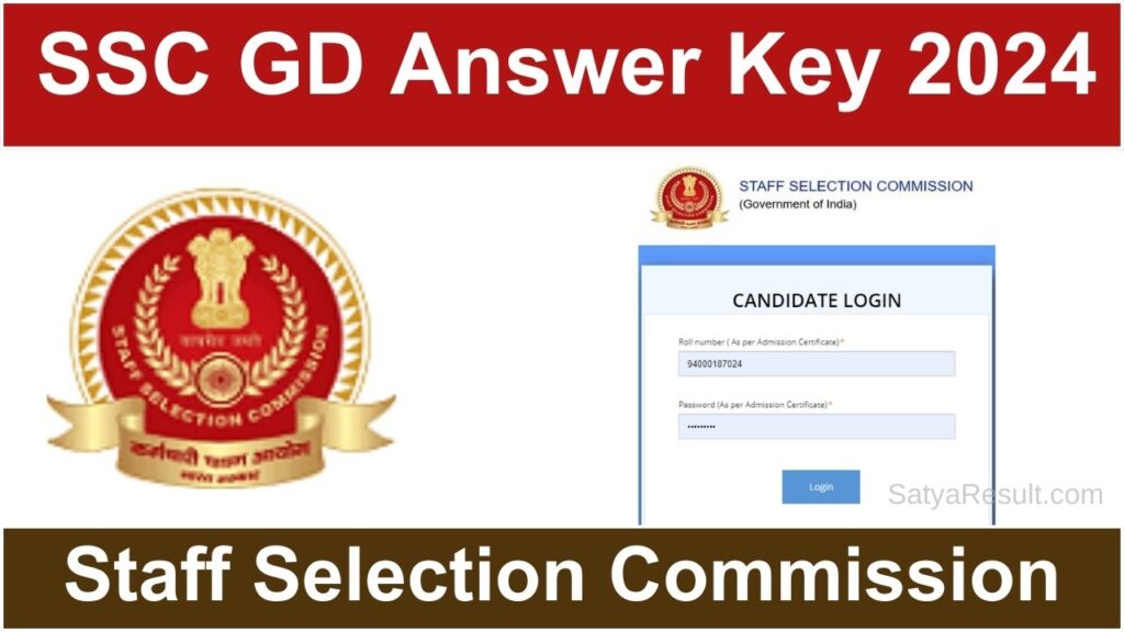 SSC GD Answer Key 2024- Response Sheet, All Regions, Score Card ...