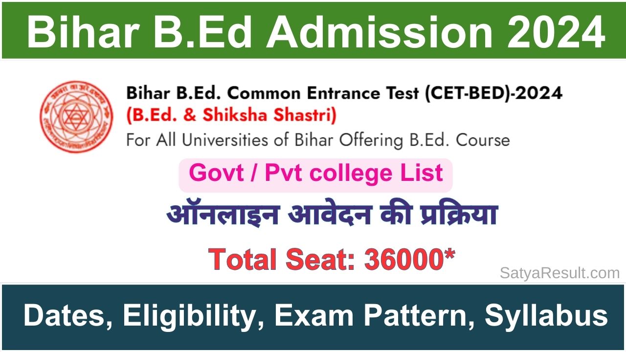 Bihar B.Ed Admission 2024 Notification: Eligibility Criteria, Date ...