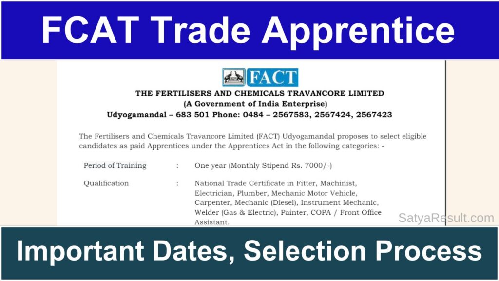 FACT Trade Apprentice Recruitment 2024