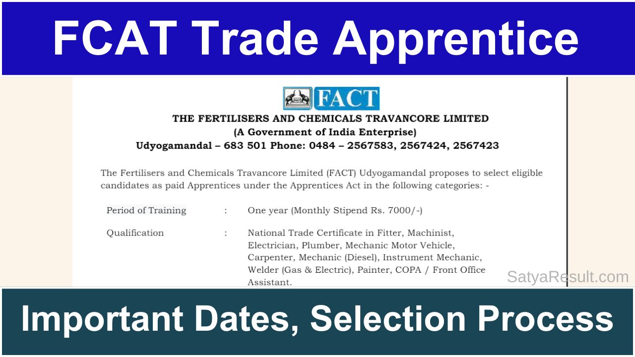 FACT Trade Apprentice Recruitment 2024