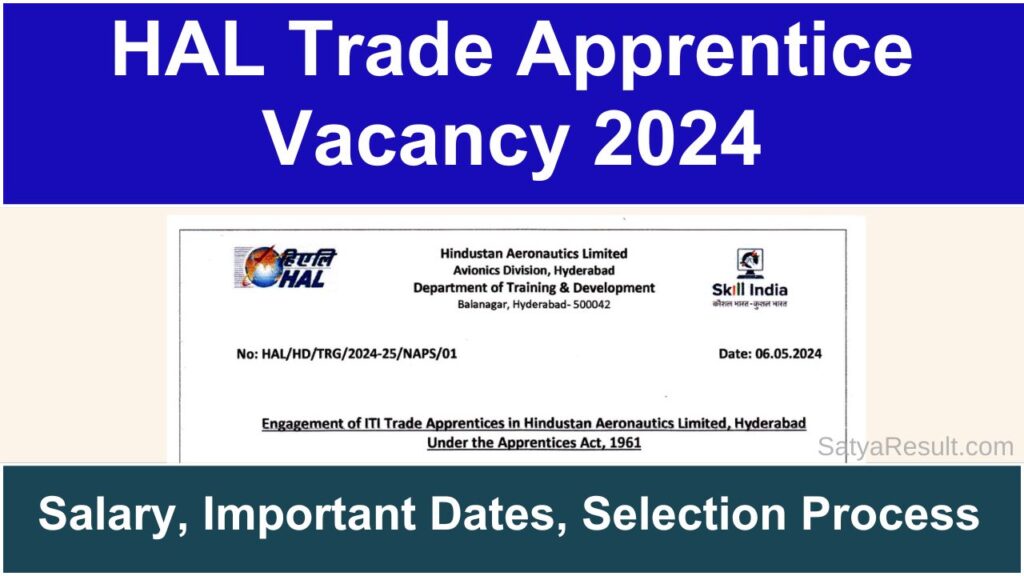 HAL Trade Apprentice Vacancy 2024