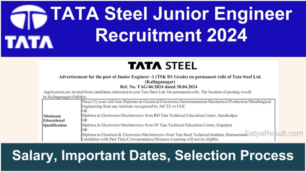 TATA Steel Junior Engineer Recruitment 2024