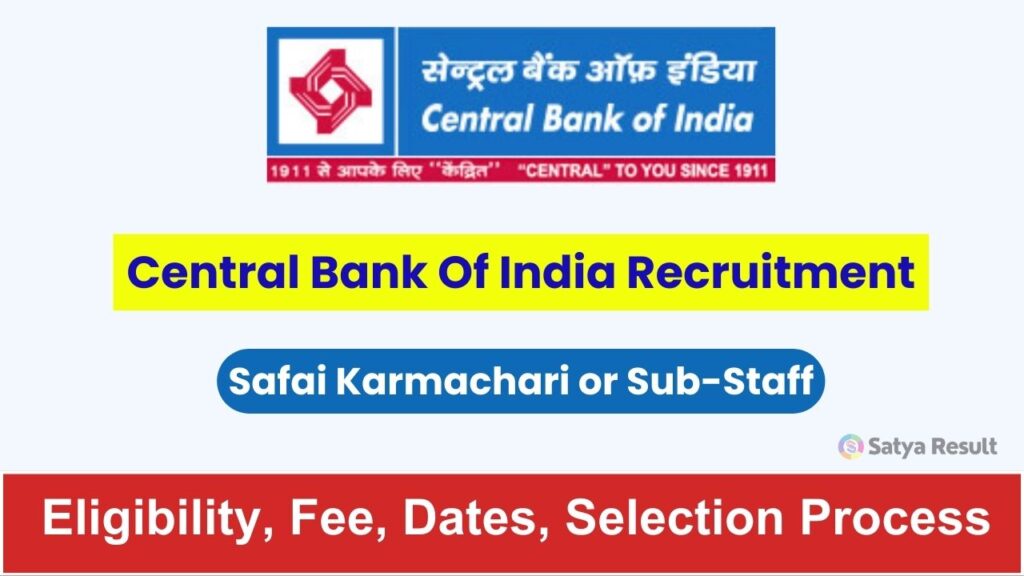 Central Bank of India Sub Staff Recruitment 2024